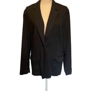 NWOT J. Jill Dark Navy One Button Essential Cotton Stretch Blazer Large